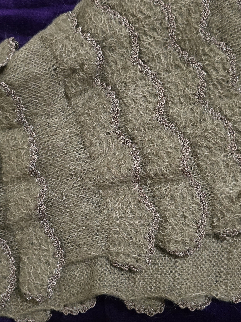 Scarf Women’s Brown Ruffled. - Picture 4 of 4